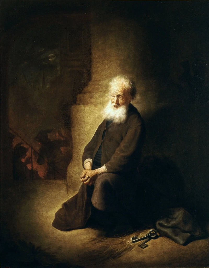Pyhä Pietari polvillaan. - Rembrandt