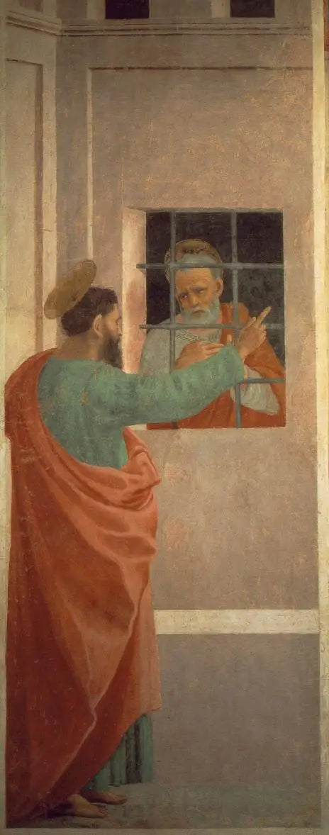 Pyhän Pietarin vankila on vierailulla Pyhän Paavalin luona - Filippino Lippi
