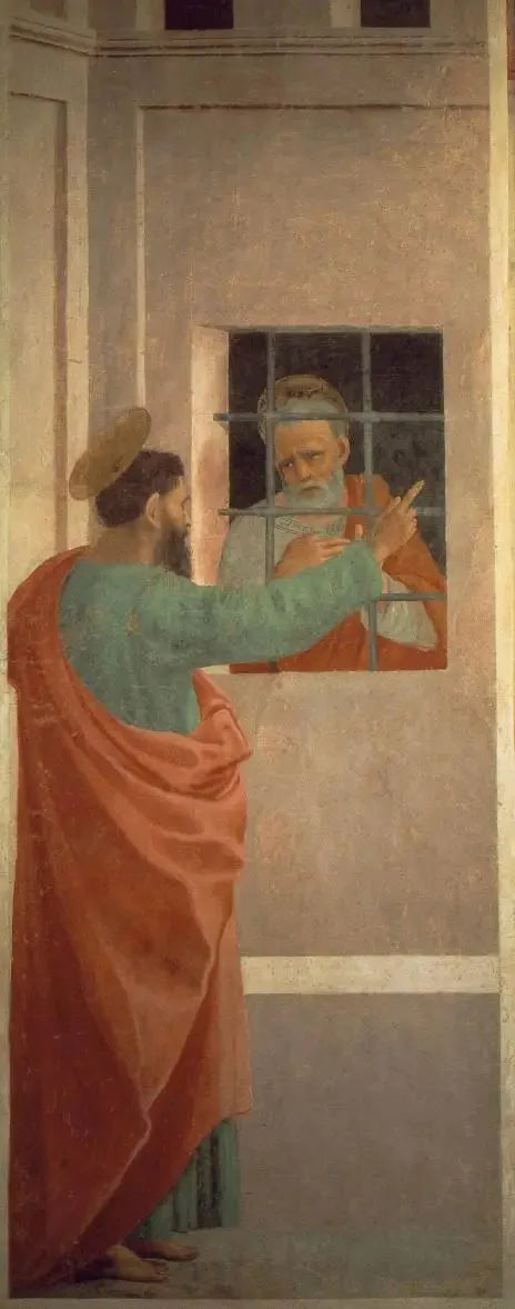 Pyhän Pietarin vankila on vierailulla Pyhän Paavalin luona - Filippino Lippi