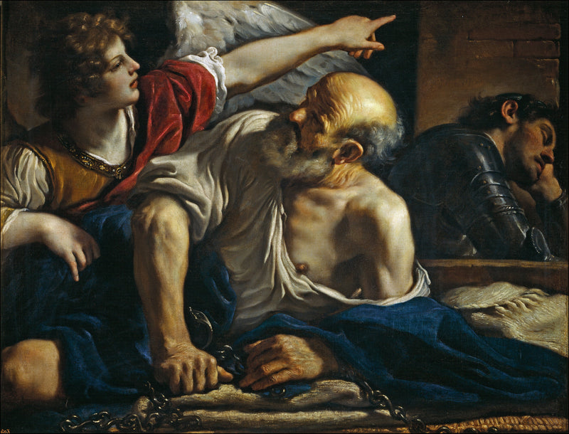 Pyhän Pietarin vapautuminen enkelin avulla - Guercino