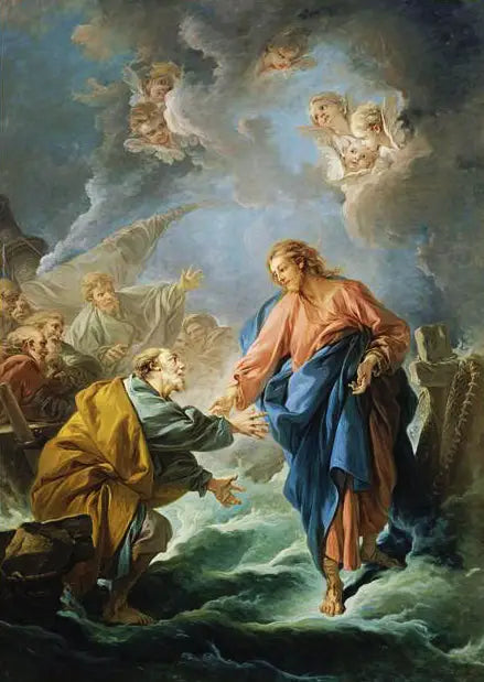 Pyhä Pietari kävelee veden päällä - François Boucher