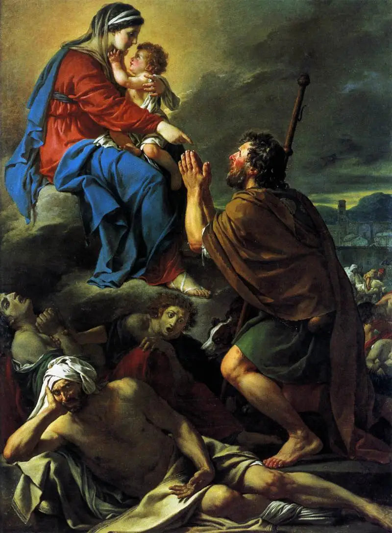 Saint Roch, joka rukoilee Neitsyt Marian puolesta - Jacques-Louis David