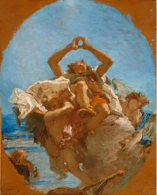 Pyhä Roch taivaan valtakunnassa enkeleiden kantamana - Giovanni Battista Tiepolo