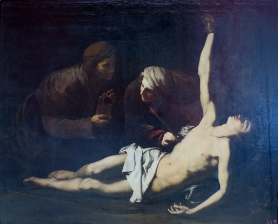 Pyhä Sebastian paranee pyhän Irinen avulla - Jusepe de Ribera