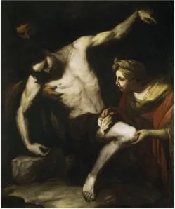 Pyhä Sebastianus suojeluksessa Pyhän Ireneuksen kanssa - Luca Giordano