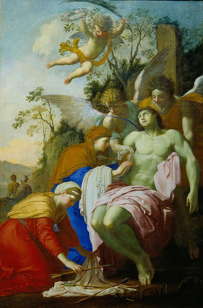 Pyhä Sebastian pelastettuna Ireneltä - Eustache Le Sueur