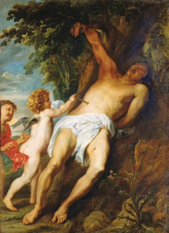 Pyhä Sebastianus enkelien avustuksella - Antoine van Dyck