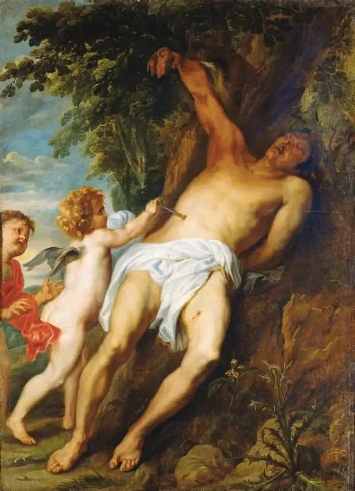Pyhä Sebastianus enkelien avustuksella - Antoine van Dyck