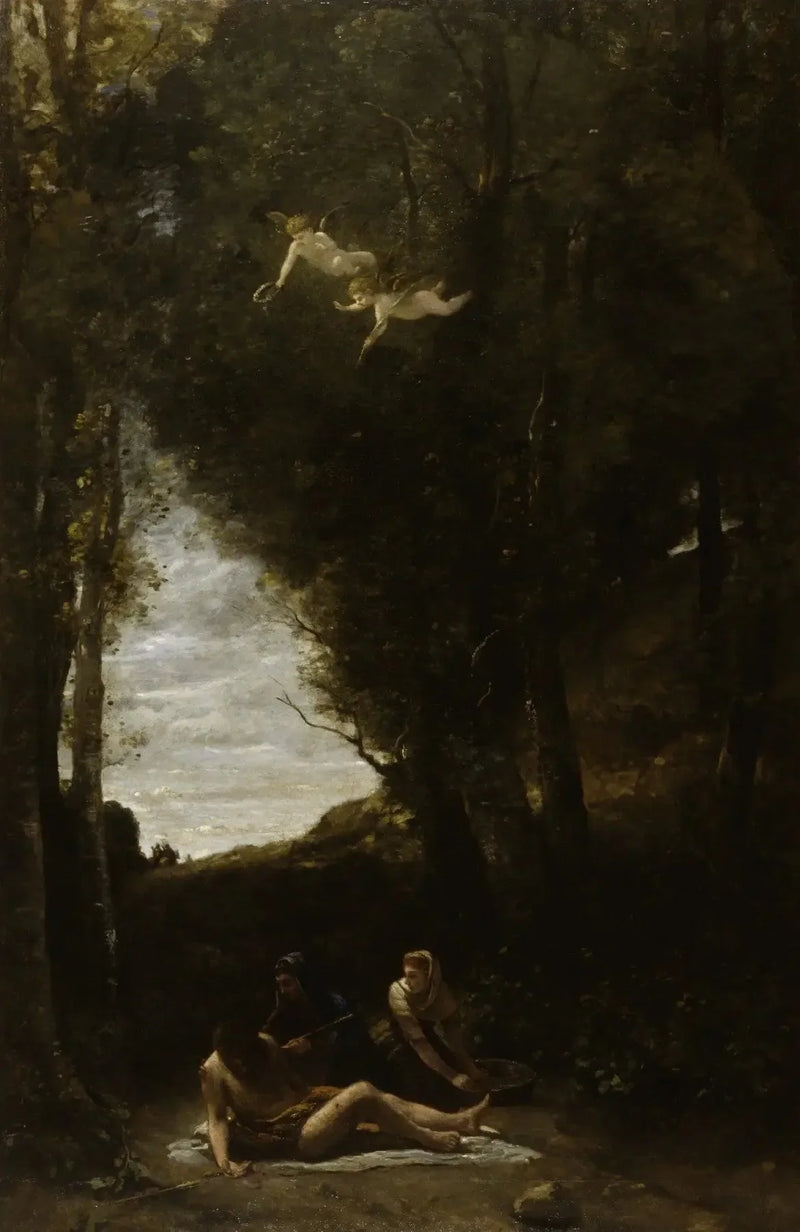Pyhä Sebastian pelastettuna Pyhien Naisten toimesta - Jean-Baptiste Camille Corot