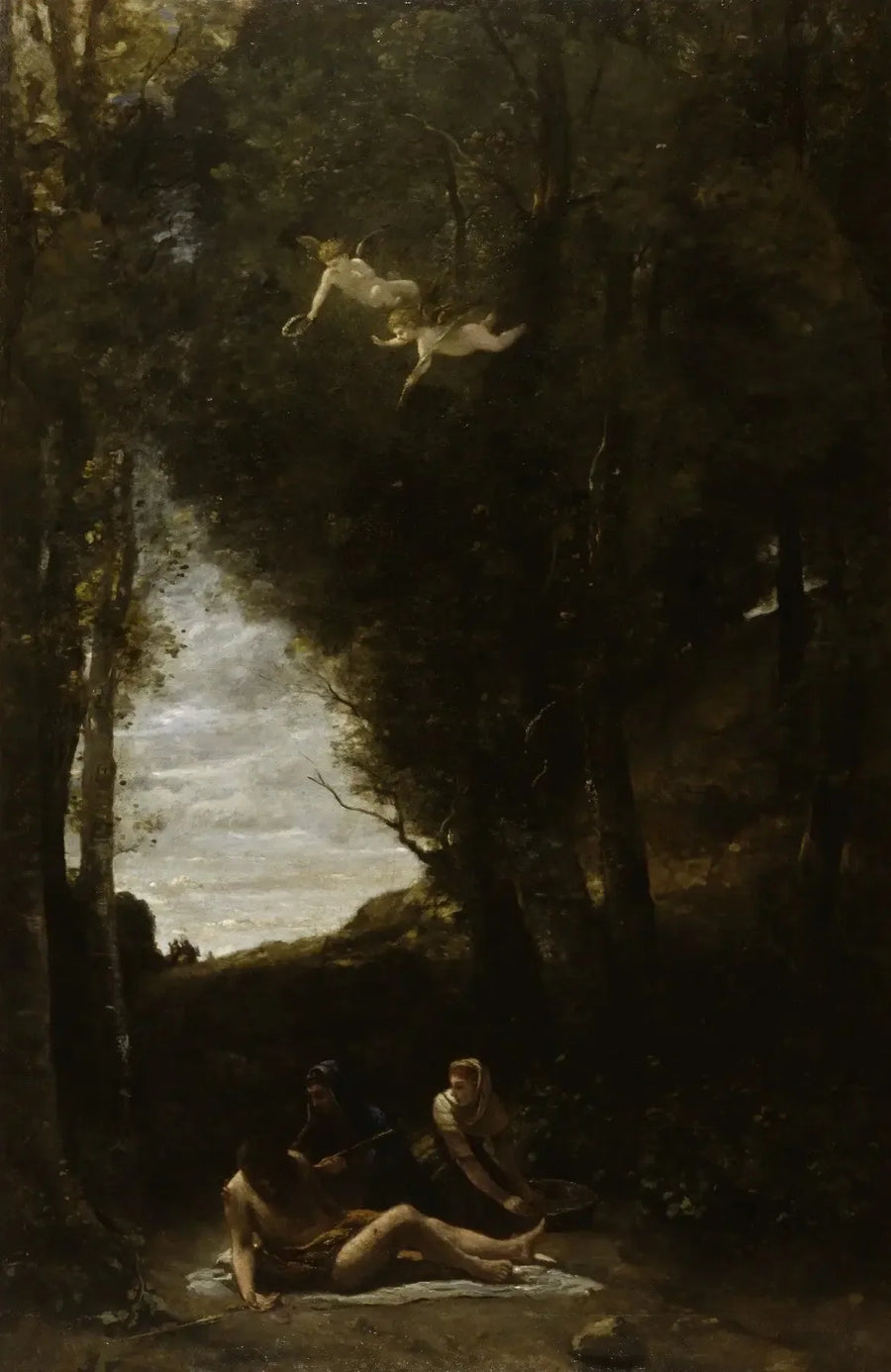 Pyhä Sebastian pelastettuna Pyhien Naisten toimesta - Jean-Baptiste Camille Corot
