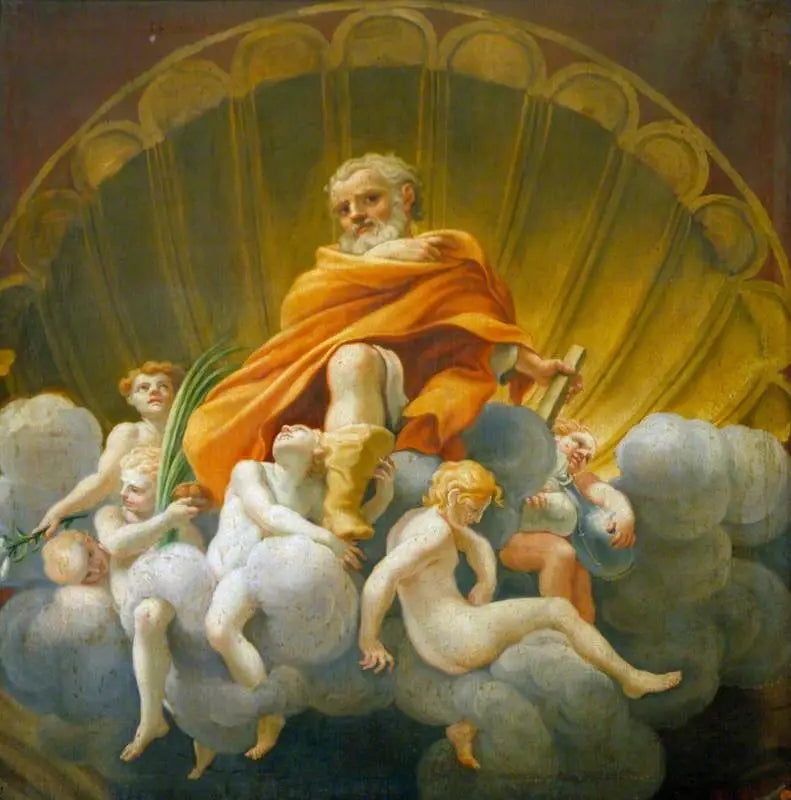 Pyhä Thomas ja enkelit (kopio Parmin katedraalin kupolin freskosta) - Antonio da Correggio