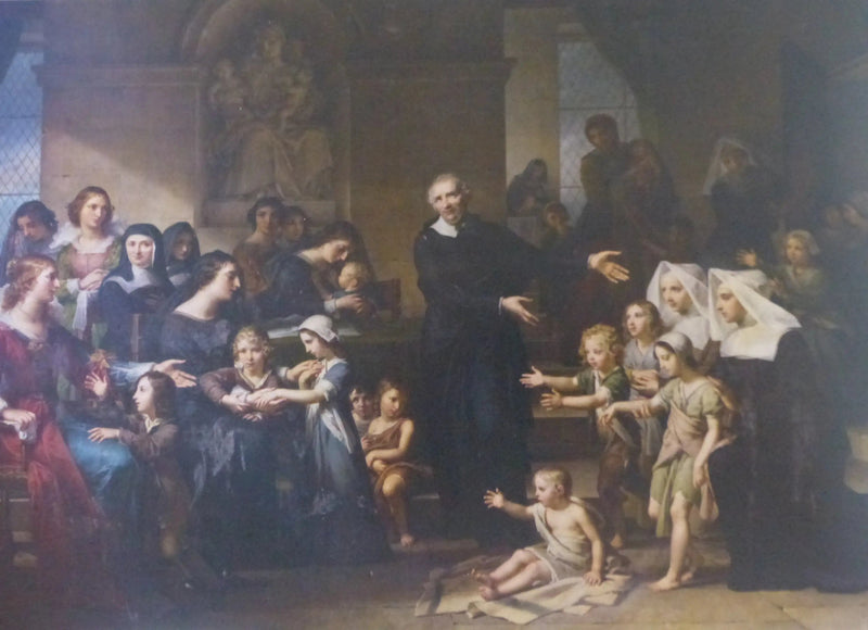 Saint Vincent de Paul saarnaamassa hyväntekeväisyydestä - Charles Meynier