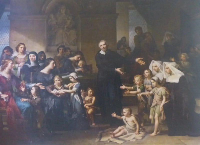 Saint Vincent de Paul saarnaamassa hyväntekeväisyydestä - Charles Meynier