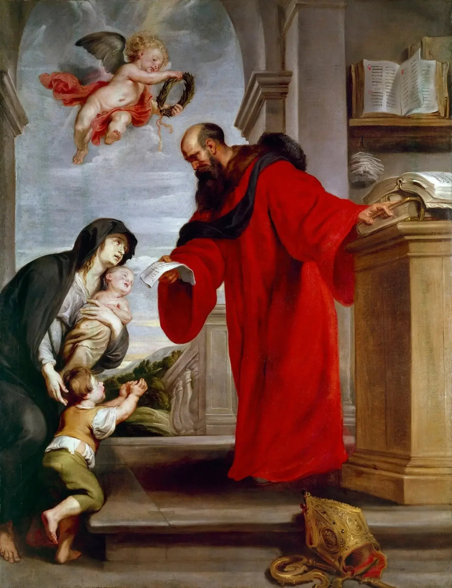 Saint Yves de Tréguier, suojelija asianajajille, leskien ja orpojen puolustaja - Peter Paul Rubens