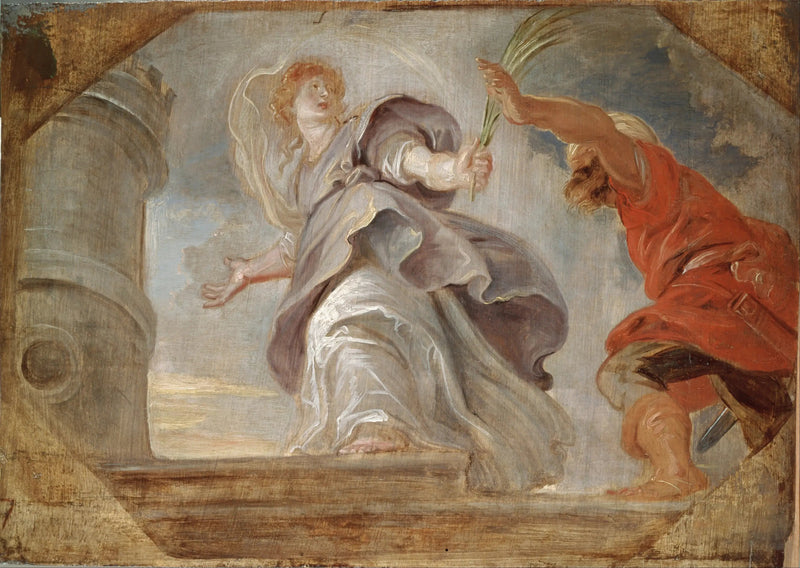 Pyhä Barbra pakenee isäänsä - Peter Paul Rubens