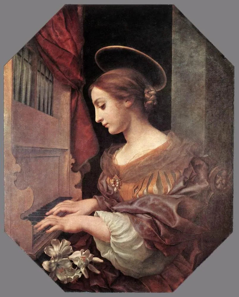 Pyhä Cecilia urkujen äärellä. - Carlo Dolci