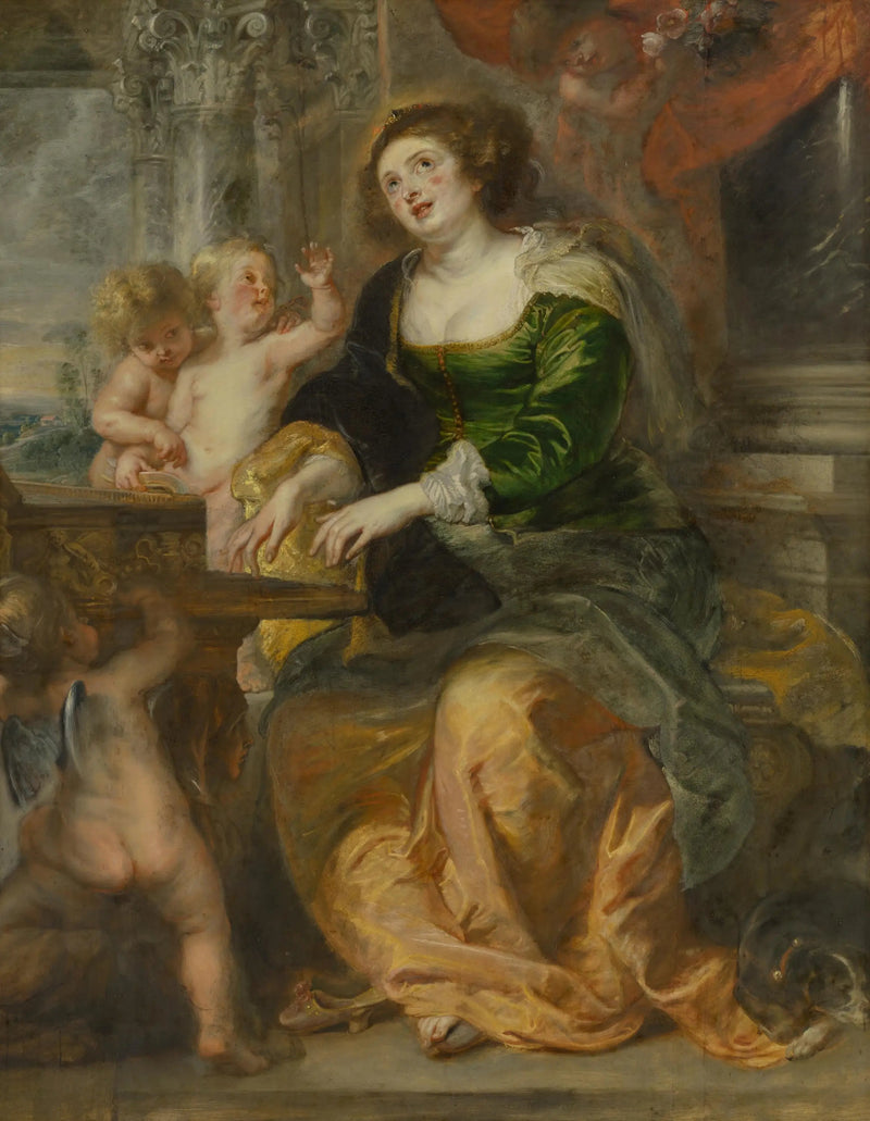 Pyhittäjä Cecilia soittamassa virginalia - Peter Paul Rubens