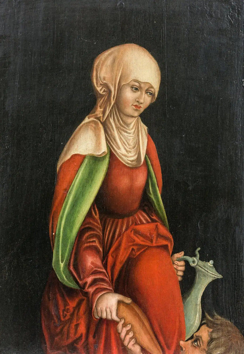 Pyhä Elisabet of Thüringen antaa leipää ja vettä kerjäläiselle - Lucas Cranach vanhempi
