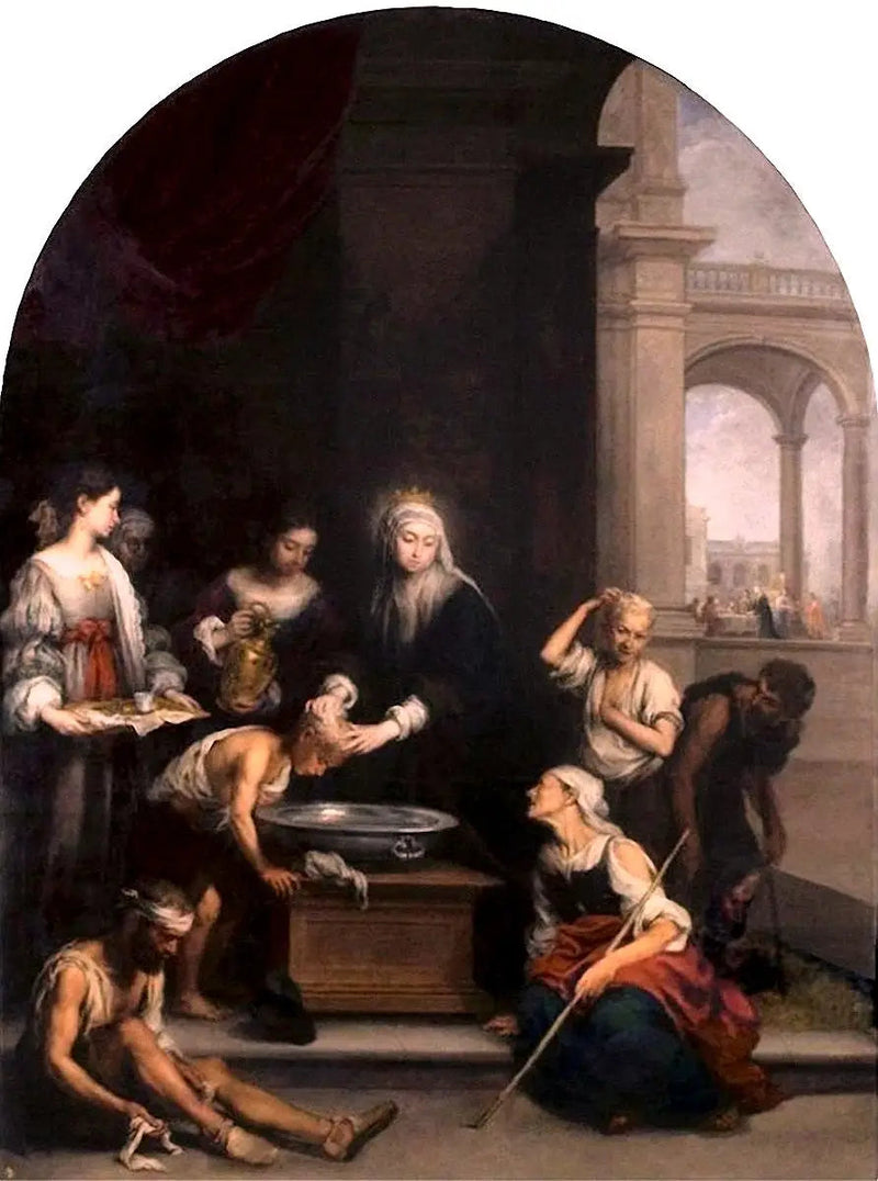 Pyhä Elisabeth hoitamassa hilseileviä - Bartolomé Esteban Murillo