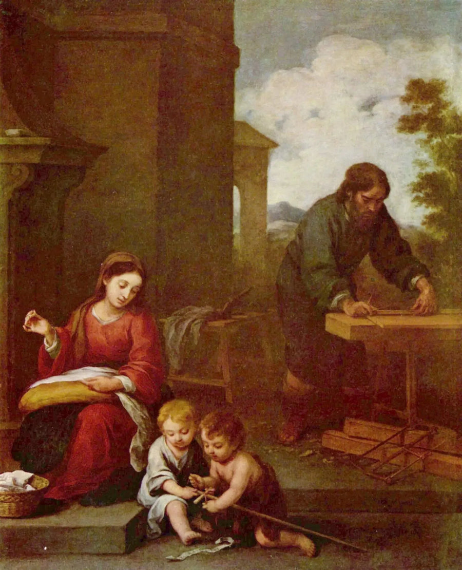 Pyhä perhe ja pyhä Johannes Kastaja - Bartolomé Esteban Murillo