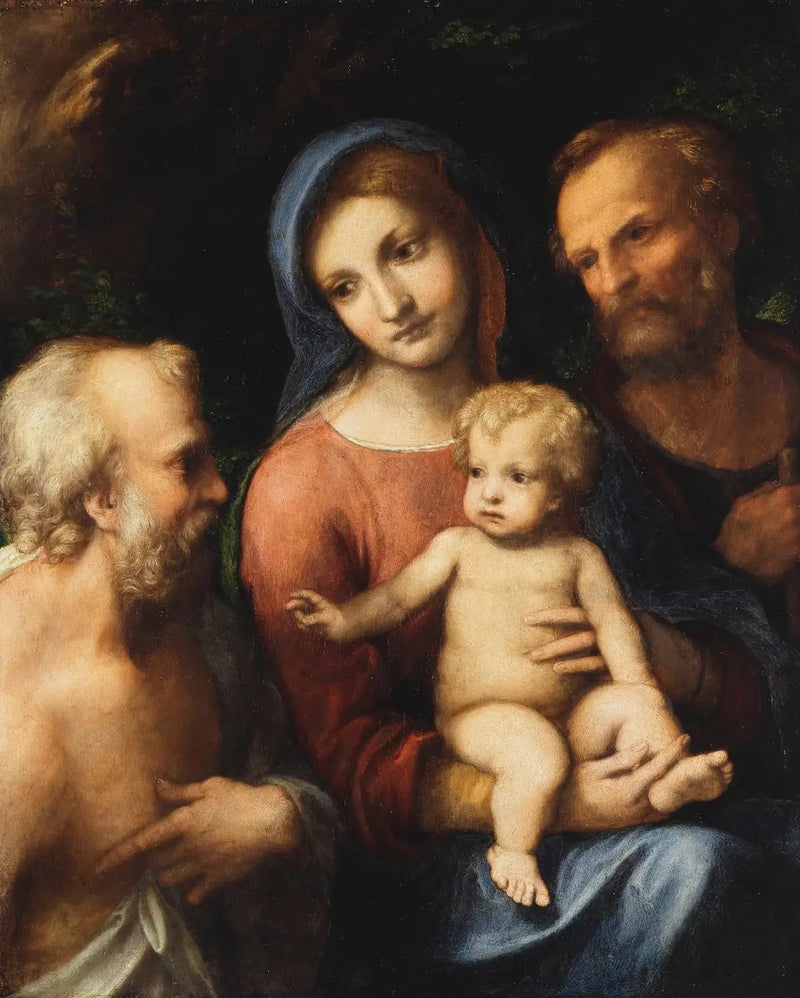 Pyhä perhe ja Pyhä Jeremia - Antonio da Correggio