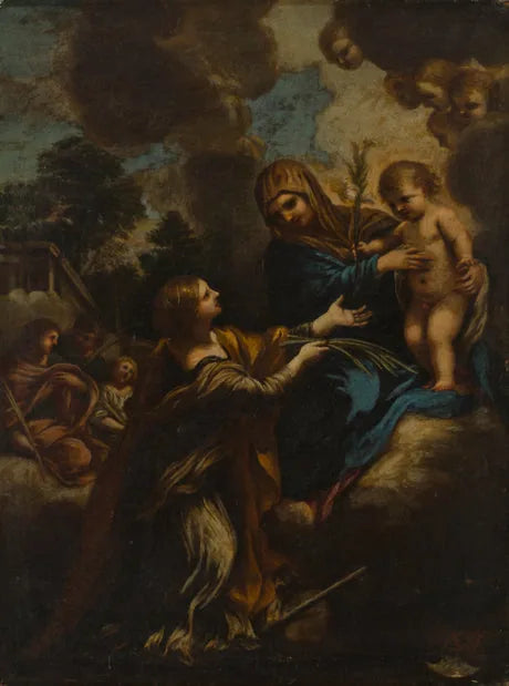 Pyhä Marie, pieni Jeesus ja Pyhä Katariina - Pietro da Cortona