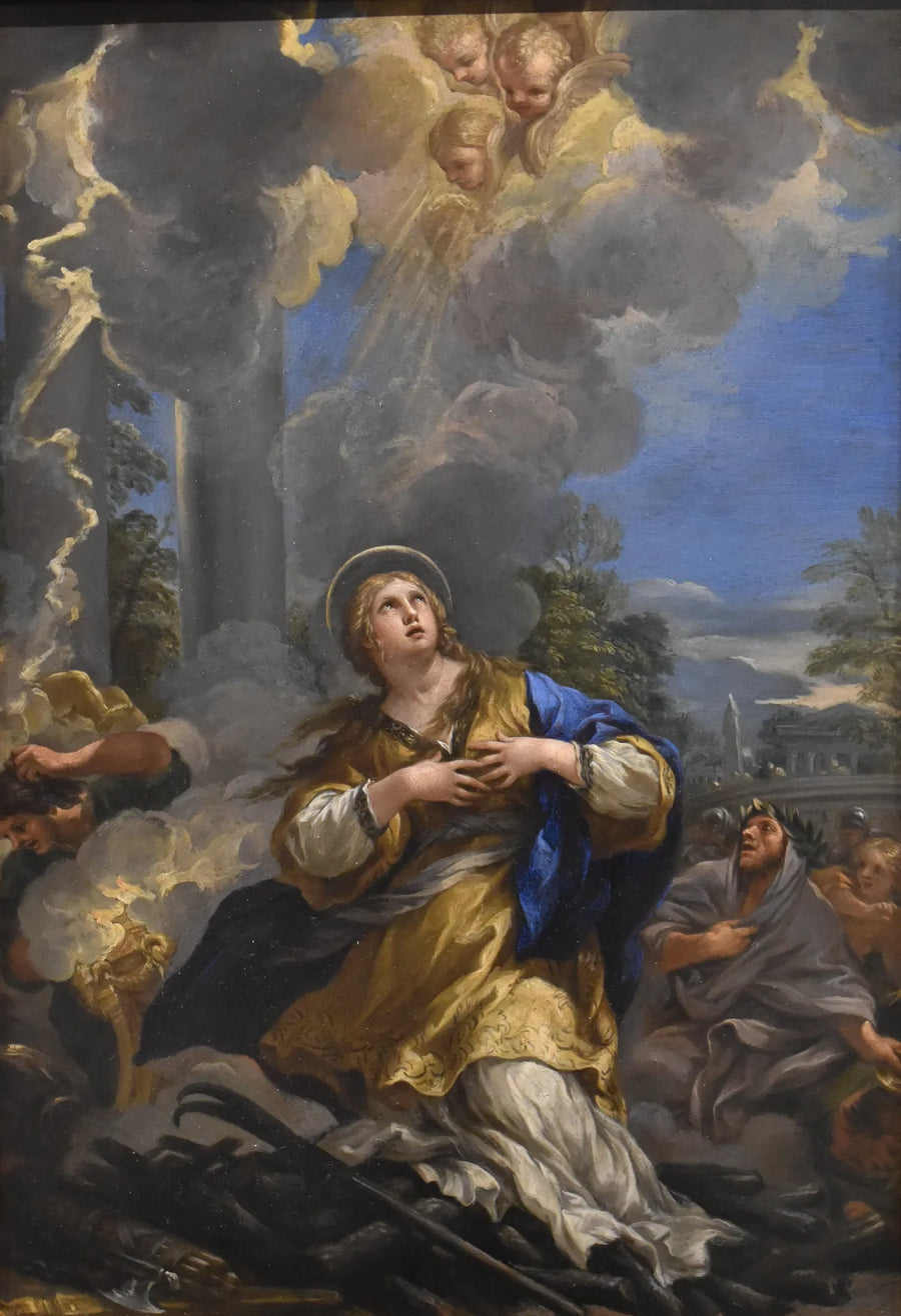 Pyhä Martta kieltäytyy palvomasta jumalankuvia - Pietro da Cortona