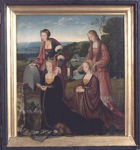 Pyhät Katariina ja Gudula, mukana Catharina Hackeney (s. Hardenrath) ja Sibilla Hackeney (s. van Merle) - Joos van Cleve