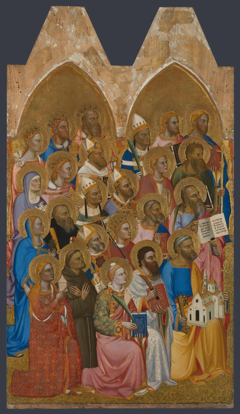 Pyhimykset palvojat: Vasemman pääpaneelin - Jacopo di Cione