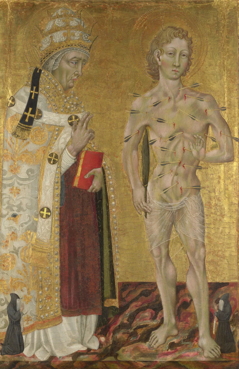 Pyhimykset Fabien ja Sébastien - Giovanni di Paolo