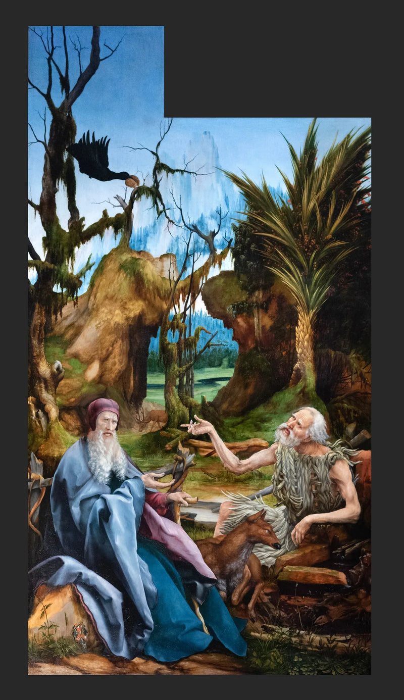 Pyhät Paavali ja Antoine autiomaassa - Matthias Grünewald