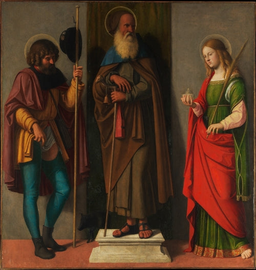 Pyhimykset Roch, Antoine Abbé ja Lucie - Cima da Conegliano