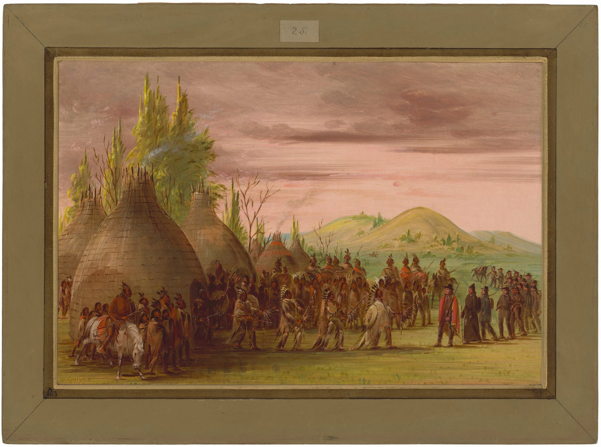 La Salle reçue au Village des Indiens Cenis. 6 mai 1686 - George Catlin