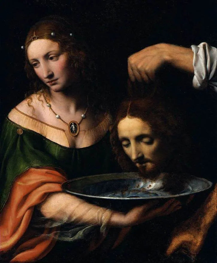 Salomé pitää päässään Pyhän Johanneksen Kastajan pään - Bernardino Luini
