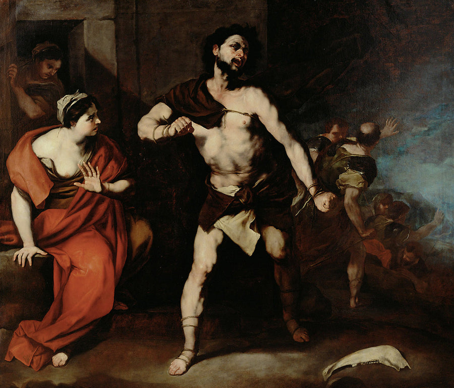 Samson rikkoo kahleensa - Luca Giordano