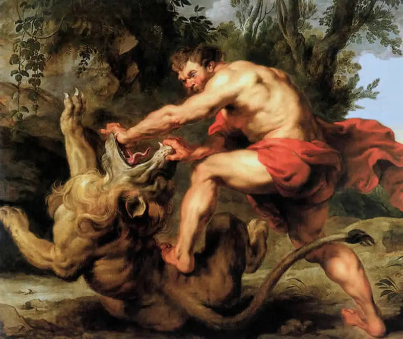 Samson taistelussa leijonaa - Peter Paul Rubens