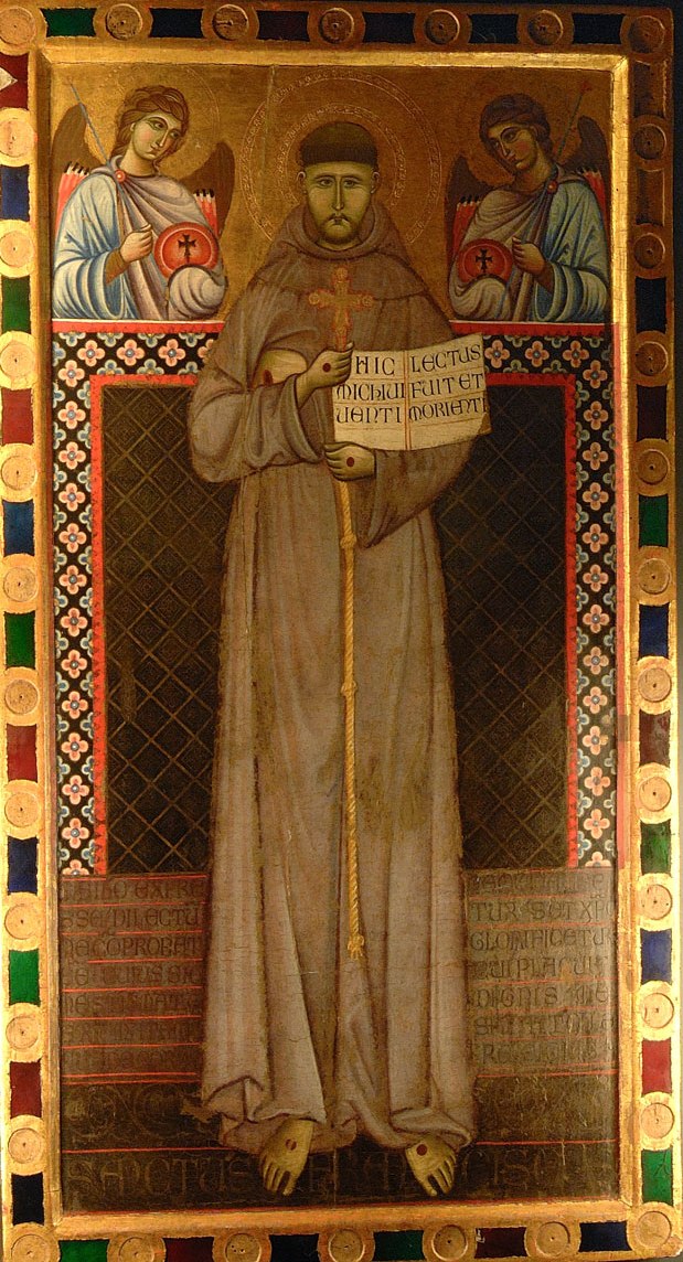 San Francesco tra due angeli (Maître de Saint François) - Master of Saint Francis - Alpha Reproduction