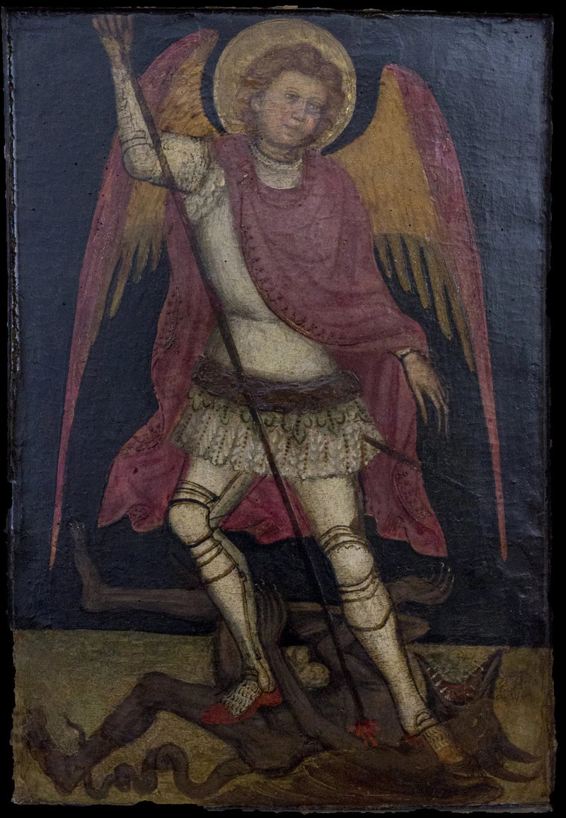 San Michele Arcangelo taistelu Satanaa vastaan - Guariento di Arpo
