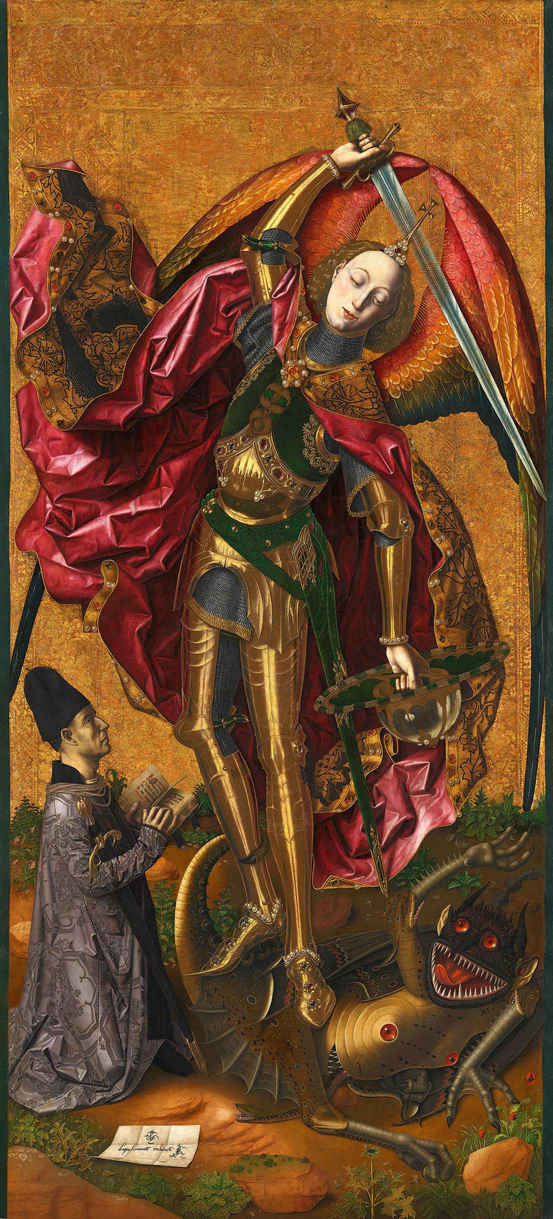 San Michele voittaa demonin - Bartolomé Bermejo
