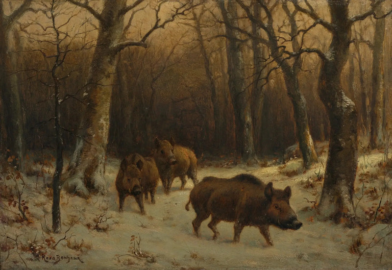 Sorkkaeläimet lumessa - Rosa Bonheur