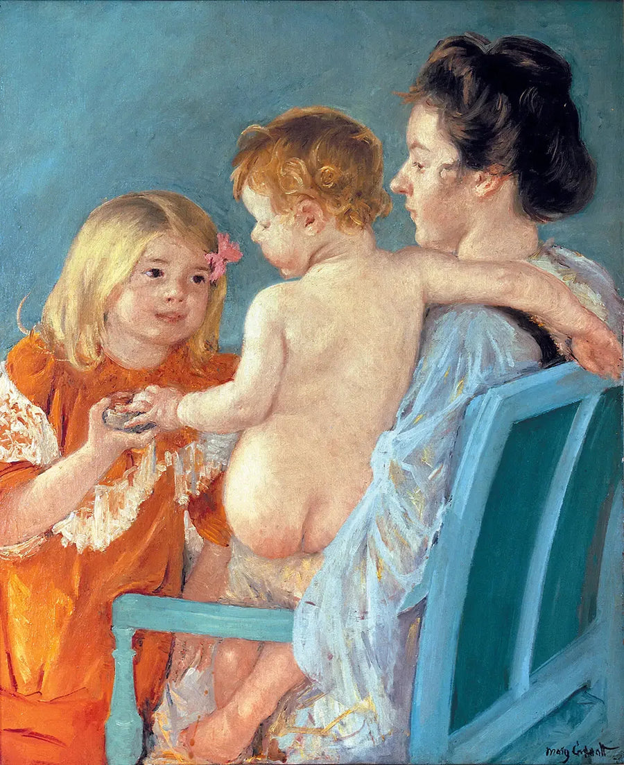 Sara antaa vauvalle lelun - Mary Cassatt