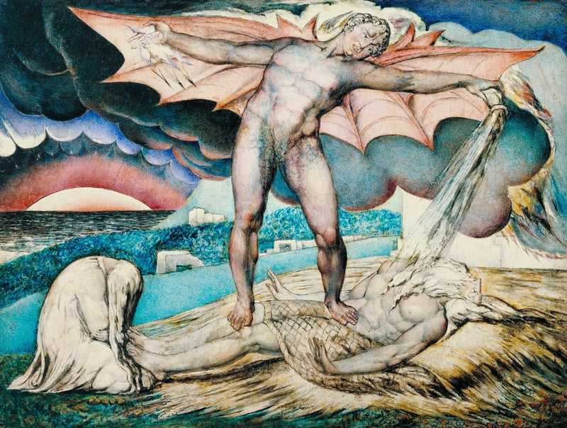 Saatana kiusaa Jobia kipeillä paiseilla - William Blake