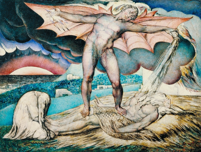 Saatana kiusaa Jobia kipeillä paiseilla - William Blake
