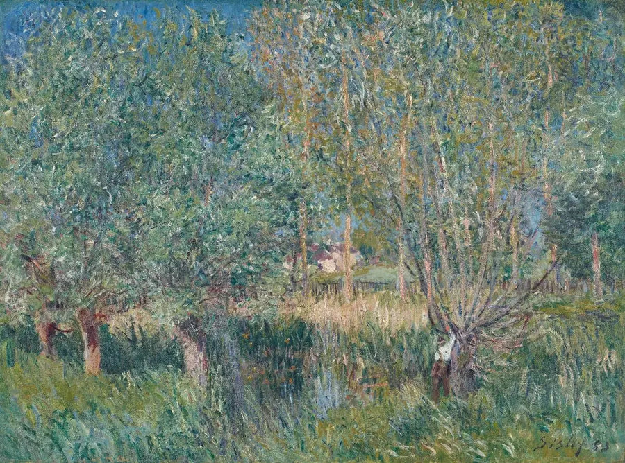 Pajut Orvanne-joen rannalla - Alfred Sisley