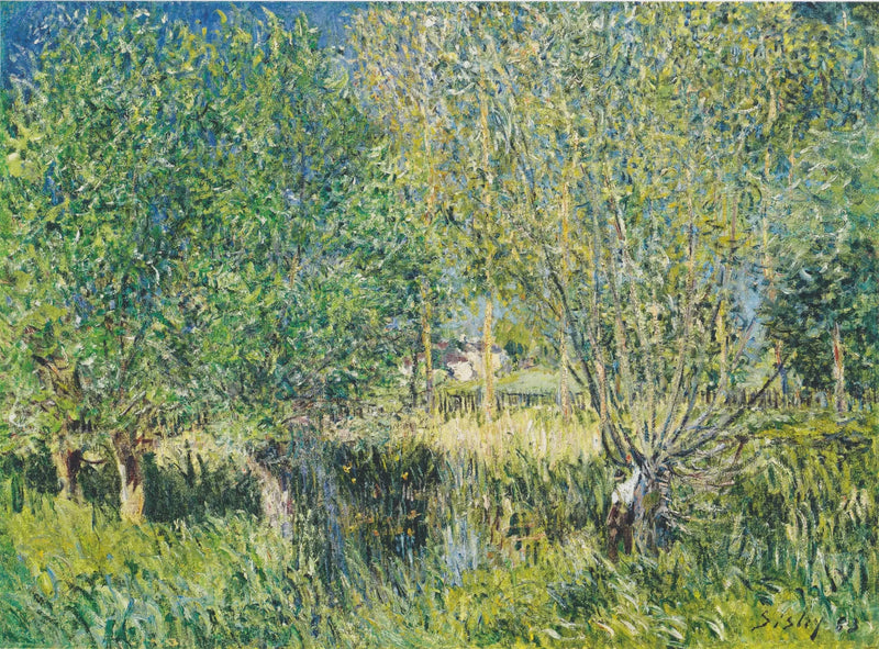Pajut Orvanne-joen rannalla - Alfred Sisley