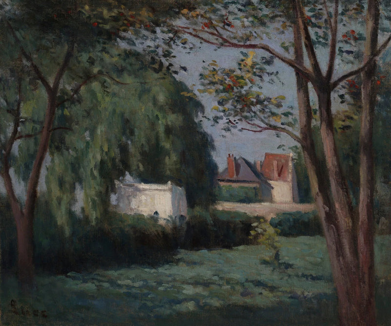 Maalaus: Maalaistalo ja puu - Maximilien Luce
