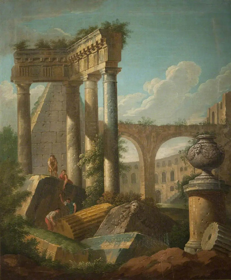 Klassinen kohtaus (Hylätty temppeli) - Giovanni Paolo Panini