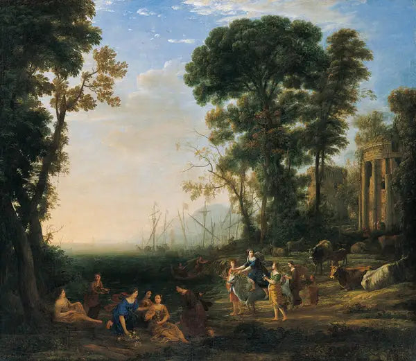 Rantamaisema Euroopalla ja härällä - Claude Lorrain