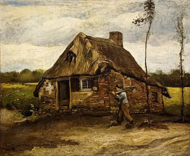 Maatilan kohtaus, jossa maanviljelijä palaa kotiin - Vincent van Gogh