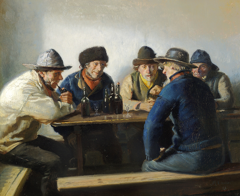 Inn-kohtaus. - Michael Peter Ancher